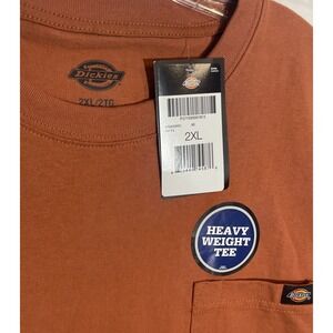 Dickies Heavyweight Tee Mens 2XL Orange Short Sleeve Pocket T Shirt New NWT